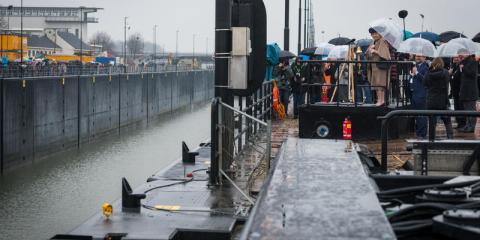Dutch Princess Beatrix officially inaugurates the Princess Beatrix lock
