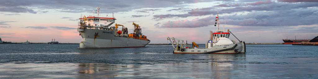 Travaux de dragage dans le port de Gdynia