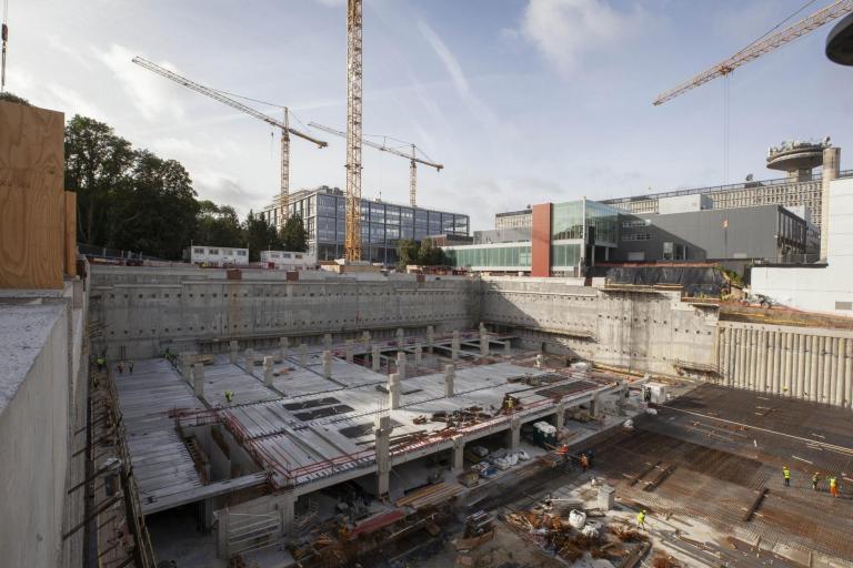 Media building for broadcaster VRT under construction, Belgium
