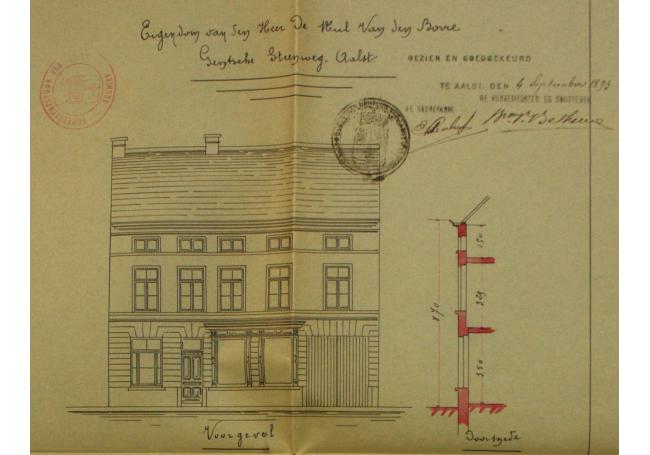 1893_Plan verbouwing Gentsestraat Aalst (SA Aalst, Bouwvergunningen 1893)
