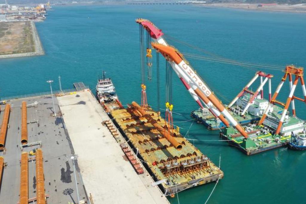 First batch of pin piles loaded for TPCs Offshore Wind Farm in Taiwan