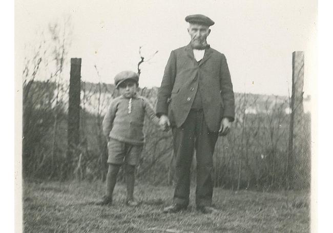 1873, Foto Frans De Nul met kleinzoon Jan